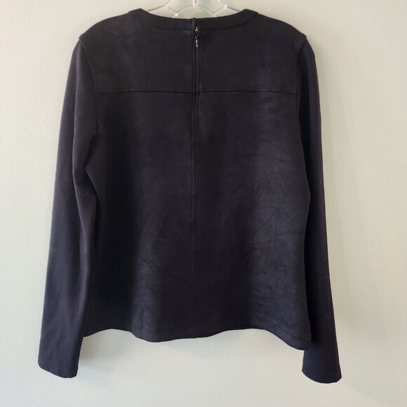 Ann Taylor Faux Suede Mixed Media Top, Size M, Like New - Picture 3 of 5